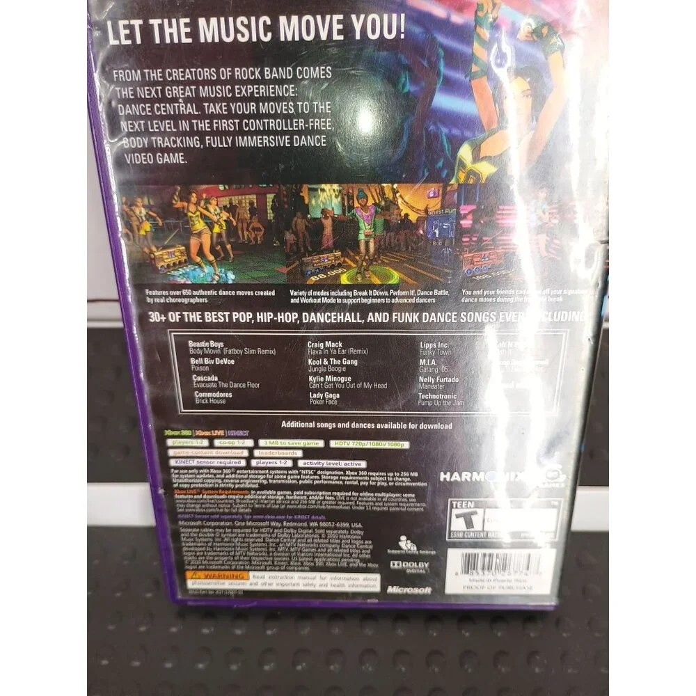 Dance Central Xbox 360 Kinect Music‎ Video Game Harmonix Microsoft